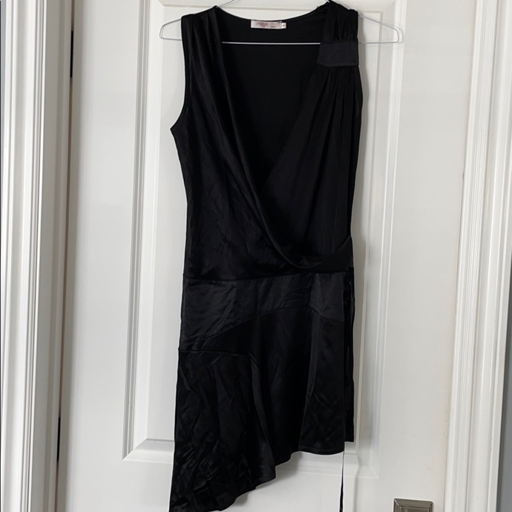 Maje asymmetrical black dress